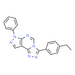 ChemSpider 2D Image | 3-(4-Ethylphenyl)-7-phenyl-7H-pyrazolo[4,3-e][1,2,4]triazolo[4,3-c]pyrimidine | C20H16N6