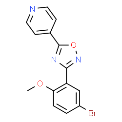 ChemSpider 2D Image | 4-[3-(5-Bromo-2-methoxyphenyl)-1,2,4-oxadiazol-5-yl]pyridine | C14H10BrN3O2