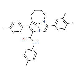ChemSpider 2D Image | 4-(3,4-Dimethylphenyl)-N,1-bis(4-methylphenyl)-5,6,7,8-tetrahydro-2a,4a-diazacyclopenta[cd]azulene-2-carboxamide | C33H33N3O