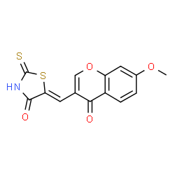 ChemSpider 2D Image | (5Z)-5-[(7-Methoxy-4-oxo-4H-chromen-3-yl)methylene]-2-thioxo-1,3-thiazolidin-4-one | C14H9NO4S2