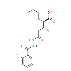 ChemSpider 2D Image | (2R)-2-{(2R)-4-[2-(2-Chlorobenzoyl)hydrazino]-4-oxo-2-butanyl}-5-methylhexanoate | C18H24ClN2O4