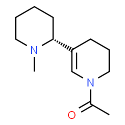 ChemSpider 2D Image | 1-{5-[(2R)-1-Methyl-2-piperidinyl]-3,4-dihydro-1(2H)-pyridinyl}ethanone | C13H22N2O