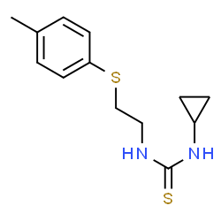 ChemSpider 2D Image | 1-Cyclopropyl-3-{2-[(4-methylphenyl)sulfanyl]ethyl}thiourea | C13H18N2S2
