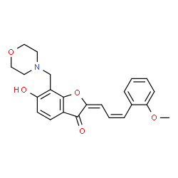 ChemSpider 2D Image | (2E)-6-Hydroxy-2-[(2Z)-3-(2-methoxyphenyl)-2-propen-1-ylidene]-7-(4-morpholinylmethyl)-1-benzofuran-3(2H)-one | C23H23NO5