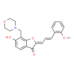 ChemSpider 2D Image | (2Z)-6-Hydroxy-2-[(2E)-3-(2-methoxyphenyl)-2-propen-1-ylidene]-7-(4-morpholinylmethyl)-1-benzofuran-3(2H)-one | C23H23NO5