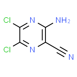 ChemSpider 2D Image | 3-Amino-5,6-dichloro-2-pyrazinecarbonitrile | C5H2Cl2N4