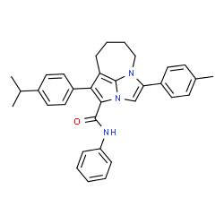 ChemSpider 2D Image | 1-(4-Isopropylphenyl)-4-(4-methylphenyl)-N-phenyl-5,6,7,8-tetrahydro-2a,4a-diazacyclopenta[cd]azulene-2-carboxamide | C33H33N3O