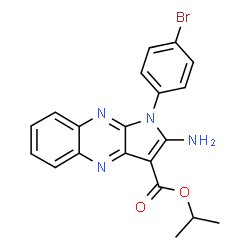 ChemSpider 2D Image | Isopropyl 2-amino-1-(4-bromophenyl)-1H-pyrrolo[2,3-b]quinoxaline-3-carboxylate | C20H17BrN4O2