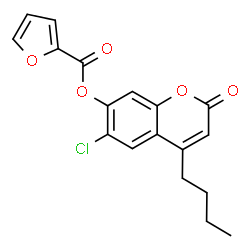 ChemSpider 2D Image | 4-Butyl-6-chloro-2-oxo-2H-chromen-7-yl 2-furoate | C18H15ClO5