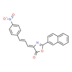 ChemSpider 2D Image | (4Z)-2-(2-Naphthyl)-4-[(2E)-3-(4-nitrophenyl)-2-propen-1-ylidene]-1,3-oxazol-5(4H)-one | C22H14N2O4