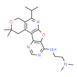 ChemSpider 2D Image | N'-(5-Isopropyl-2,2-dimethyl-1,4-dihydro-2H-pyrano[4'',3'':4',5']pyrido[3',2':4,5]furo[3,2-d]pyrimidin-8-yl)-N,N-dimethyl-1,2-ethanediamine | C21H29N5O2