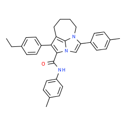 ChemSpider 2D Image | 1-(4-Ethylphenyl)-N,4-bis(4-methylphenyl)-5,6,7,8-tetrahydro-2a,4a-diazacyclopenta[cd]azulene-2-carboxamide | C33H33N3O