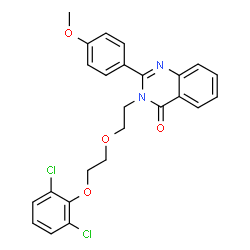 ChemSpider 2D Image | 3-{2-[2-(2,6-Dichlorophenoxy)ethoxy]ethyl}-2-(4-methoxyphenyl)-4(3H)-quinazolinone | C25H22Cl2N2O4