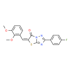 ChemSpider 2D Image | (5E)-5-(2,3-Dimethoxybenzylidene)-2-(4-fluorophenyl)[1,3]thiazolo[3,2-b][1,2,4]triazol-6(5H)-one | C19H14FN3O3S