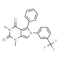 ChemSpider 2D Image | 1,3-Dimethyl-5-phenyl-6-[3-(trifluoromethyl)phenyl]-1H-pyrrolo[3,4-d]pyrimidine-2,4(3H,6H)-dione | C21H16F3N3O2