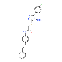 ChemSpider 2D Image | 2-{[4-Amino-5-(4-chlorophenyl)-4H-1,2,4-triazol-3-yl]sulfanyl}-N-[4-(benzyloxy)phenyl]acetamide | C23H20ClN5O2S