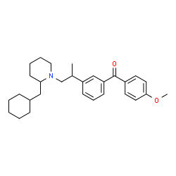 ChemSpider 2D Image | (3-{1-[2-(Cyclohexylmethyl)-1-piperidinyl]-2-propanyl}phenyl)(4-methoxyphenyl)methanone | C29H39NO2