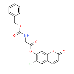 ChemSpider 2D Image | 6-Chloro-4-methyl-2-oxo-2H-chromen-7-yl N-[(benzyloxy)carbonyl]glycinate | C20H16ClNO6
