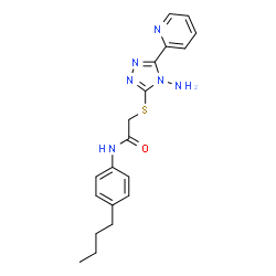ChemSpider 2D Image | 2-{[4-Amino-5-(2-pyridinyl)-4H-1,2,4-triazol-3-yl]sulfanyl}-N-(4-butylphenyl)acetamide | C19H22N6OS