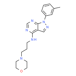 ChemSpider 2D Image | 1-(3-Methylphenyl)-N-[3-(4-morpholinyl)propyl]-1H-pyrazolo[3,4-d]pyrimidin-4-amine | C19H24N6O