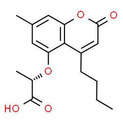 ChemSpider 2D Image | (2S)-2-[(4-Butyl-7-methyl-2-oxo-2H-chromen-5-yl)oxy]propanoic acid | C17H20O5