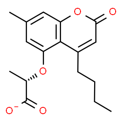ChemSpider 2D Image | (2S)-2-[(4-Butyl-7-methyl-2-oxo-2H-chromen-5-yl)oxy]propanoate | C17H19O5