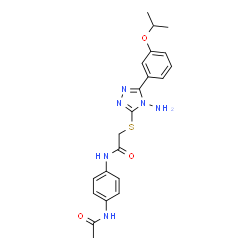 ChemSpider 2D Image | N-(4-Acetamidophenyl)-2-{[4-amino-5-(3-isopropoxyphenyl)-4H-1,2,4-triazol-3-yl]sulfanyl}acetamide | C21H24N6O3S