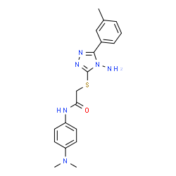 ChemSpider 2D Image | 2-{[4-Amino-5-(3-methylphenyl)-4H-1,2,4-triazol-3-yl]sulfanyl}-N-[4-(dimethylamino)phenyl]acetamide | C19H22N6OS