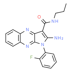 ChemSpider 2D Image | 2-Amino-1-(2-fluorophenyl)-N-propyl-1H-pyrrolo[2,3-b]quinoxaline-3-carboxamide | C20H18FN5O