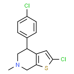 ChemSpider 2D Image | 2-Chloro-4-(4-chlorophenyl)-6-methyl-4,5,6,7-tetrahydrothieno[2,3-c]pyridine | C14H13Cl2NS