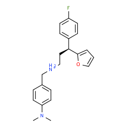 ChemSpider 2D Image | (3S)-N-[4-(Dimethylamino)benzyl]-3-(4-fluorophenyl)-3-(2-furyl)-1-propanaminium | C22H26FN2O