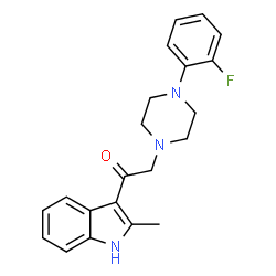 ChemSpider 2D Image | 2-[4-(2-Fluorophenyl)-1-piperazinyl]-1-(2-methyl-1H-indol-3-yl)ethanone | C21H22FN3O