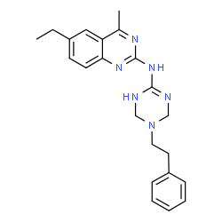 ChemSpider 2D Image | 6-Ethyl-4-methyl-N-[5-(2-phenylethyl)-1,4,5,6-tetrahydro-1,3,5-triazin-2-yl]-2-quinazolinamine | C22H26N6