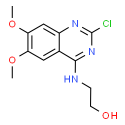 ChemSpider 2D Image | 2-[(2-Chloro-6,7-dimethoxy-4-quinazolinyl)amino]ethanol | C12H14ClN3O3