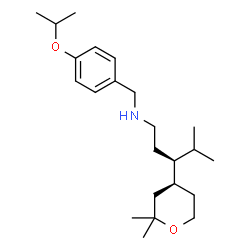 ChemSpider 2D Image | (3S)-3-[(4S)-2,2-Dimethyltetrahydro-2H-pyran-4-yl]-N-(4-isopropoxybenzyl)-4-methyl-1-pentanamine | C23H39NO2