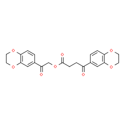ChemSpider 2D Image | 2-(2,3-Dihydro-1,4-benzodioxin-6-yl)-2-oxoethyl 4-(2,3-dihydro-1,4-benzodioxin-6-yl)-4-oxobutanoate | C22H20O8