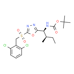 ChemSpider 2D Image | 2-Methyl-2-propanyl [(1S,2R)-1-{5-[(2,6-dichlorobenzyl)sulfonyl]-1,3,4-oxadiazol-2-yl}-2-methylbutyl]carbamate | C19H25Cl2N3O5S