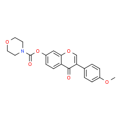 ChemSpider 2D Image | 3-(4-Methoxyphenyl)-4-oxo-4H-chromen-7-yl 4-morpholinecarboxylate | C21H19NO6