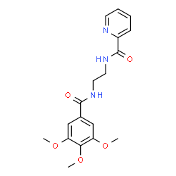 ChemSpider 2D Image | N-{2-[(3,4,5-Trimethoxybenzoyl)amino]ethyl}-2-pyridinecarboxamide | C18H21N3O5