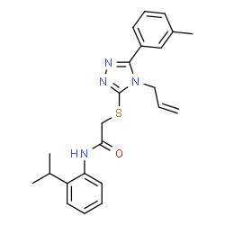 ChemSpider 2D Image | 2-{[4-Allyl-5-(3-methylphenyl)-4H-1,2,4-triazol-3-yl]sulfanyl}-N-(2-isopropylphenyl)acetamide | C23H26N4OS