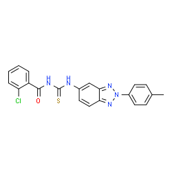 ChemSpider 2D Image | 2-Chloro-N-{[2-(4-methylphenyl)-2H-benzotriazol-5-yl]carbamothioyl}benzamide | C21H16ClN5OS