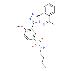 ChemSpider 2D Image | N-Butyl-4-methoxy-3-(6-methyl[1,2,4]triazolo[3,4-a]phthalazin-3-yl)benzenesulfonamide | C21H23N5O3S