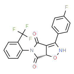 ChemSpider 2D Image | (6aS)-3-(4-Fluorophenyl)-5-[2-(trifluoromethyl)phenyl]-2H-pyrrolo[3,4-d][1,2]oxazole-4,6(5H,6aH)-dione | C18H10F4N2O3