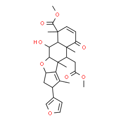 ChemSpider 2D Image | Methyl 2-(3-furyl)-5-hydroxy-10-(2-methoxy-2-oxoethyl)-1,6,9a,10a-tetramethyl-9-oxo-3,3a,4a,5,5a,6,9,9a,10,10a-decahydro-2H-cyclopenta[b]naphtho[2,3-d]furan-6-carboxylate | C28H34O8