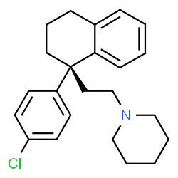 ChemSpider 2D Image | 1-{2-[(1R)-1-(4-Chlorophenyl)-1,2,3,4-tetrahydro-1-naphthalenyl]ethyl}piperidine | C23H28ClN