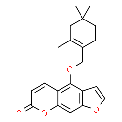 ChemSpider 2D Image | 4-[(2,4,4-Trimethyl-1-cyclohexen-1-yl)methoxy]-7H-furo[3,2-g]chromen-7-one | C21H22O4