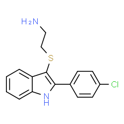 ChemSpider 2D Image | 2-{[2-(4-Chlorophenyl)-1H-indol-3-yl]sulfanyl}ethanamine | C16H15ClN2S