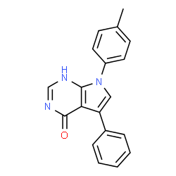 ChemSpider 2D Image | 7-(4-methylphenyl)-5-phenyl-3H-pyrrolo[2,3-d]pyrimidin-4-one | C19H15N3O