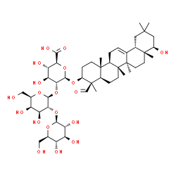 ChemSpider 2D Image | (3beta,22beta)-22-Hydroxy-24-oxoolean-12-en-3-yl beta-D-glucopyranosyl-(1->2)-beta-D-galactopyranosyl-(1->2)-beta-D-glucopyranosiduronic acid | C48H76O19