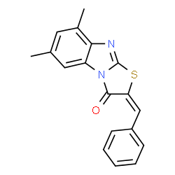 ChemSpider 2D Image | (2E)-2-Benzylidene-6,8-dimethyl[1,3]thiazolo[3,2-a]benzimidazol-3(2H)-one | C18H14N2OS